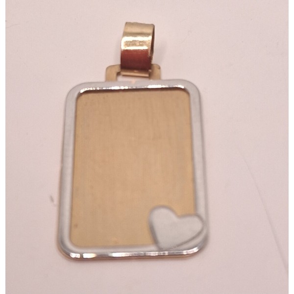 placa oro bicolor de 18 ktes