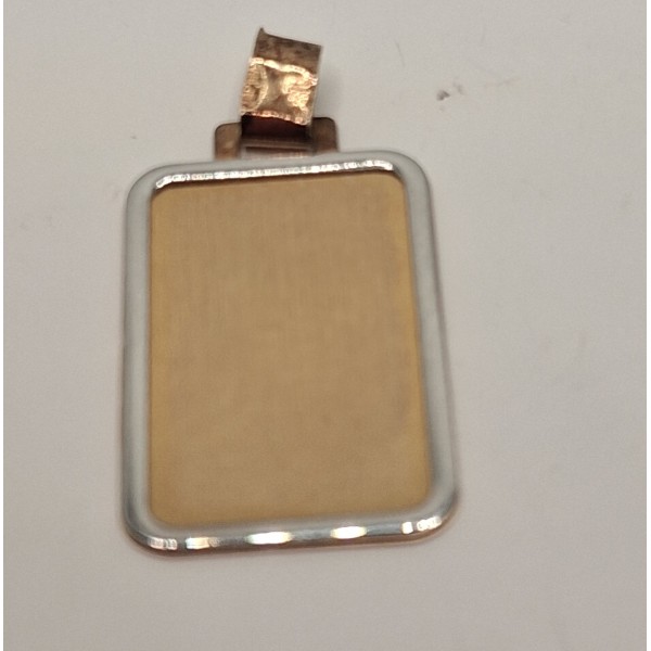 placa oro bicolor de 18 ktes