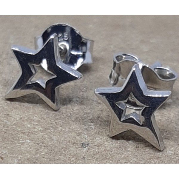 Pendientes plata estrella