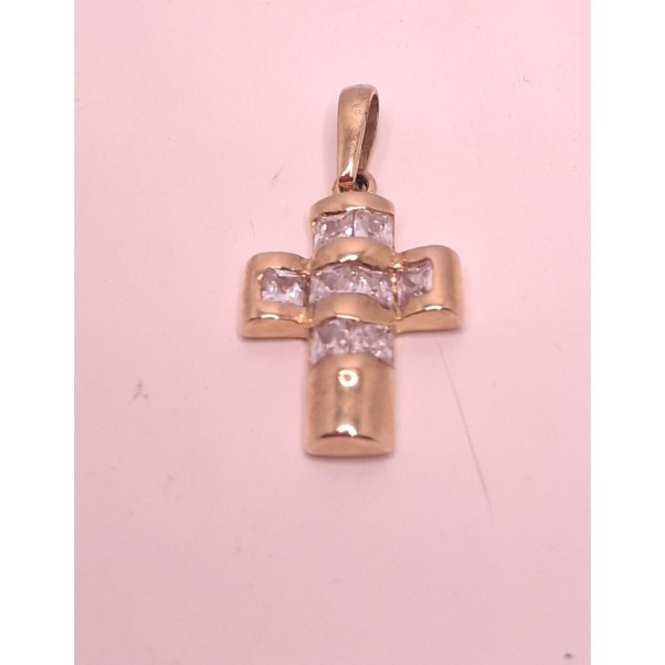 cruz oro amarillo con zc de 18 ktes