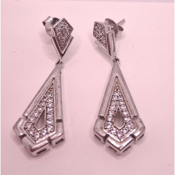 pendientes plata con zc