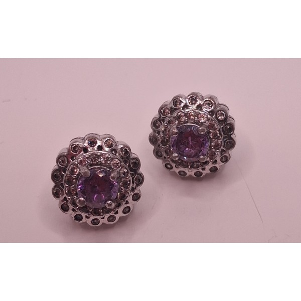 pendientes plata con amatista