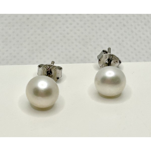 pendientes plata perla cultivada