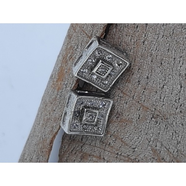 Pendientes plata cuadrados