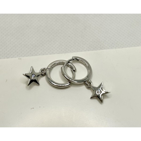 pendientes plata aretes con estrella