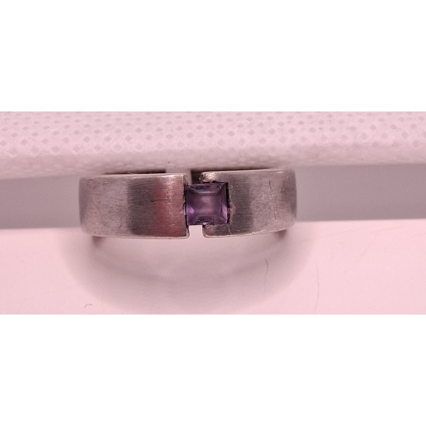 anillo plata amatista