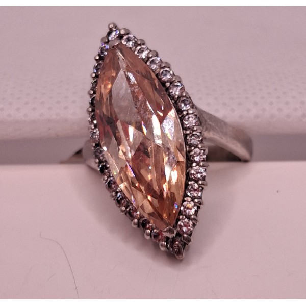 anillo plata con piedra color