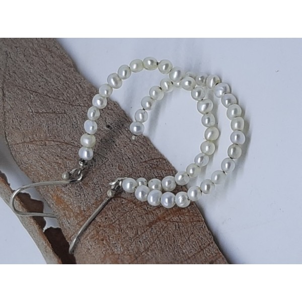 Pendientes plata con perlitas aros